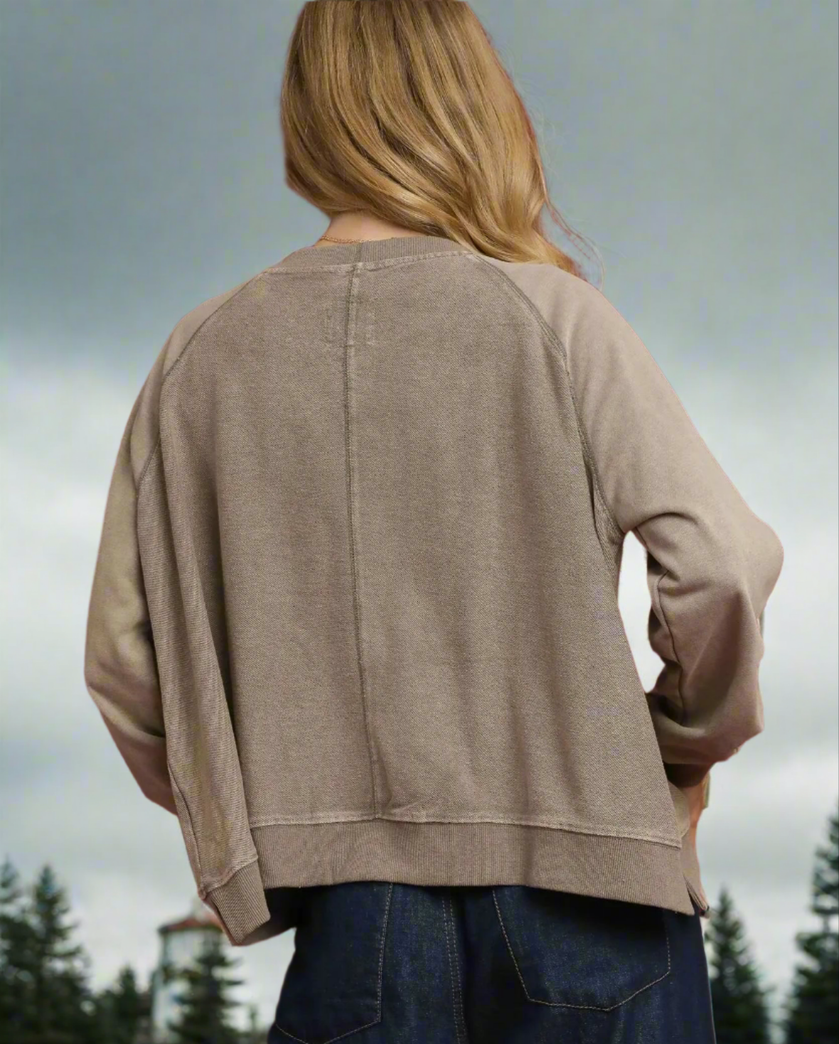 Umgee Mineral Wash French Terry Sweatshirt