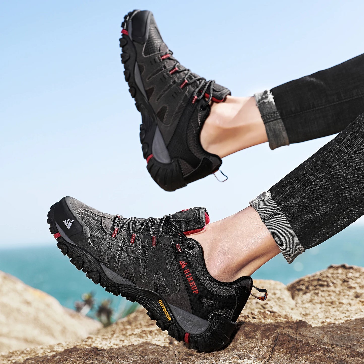 Asher Daniel Grand Outdoors: Men's Hiking Shoes | Suede Leather | Outdoor Shoes | Wear-resistant | Trekking | Walking | Hunting