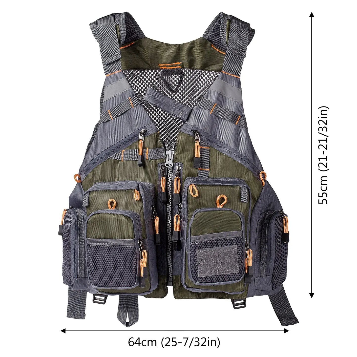 Asher Daniel Grand Outdoors: Breathable Fishing Vest | Outdoor Sports Fly Swimming Adjustable Vest | Fishing Tackle
