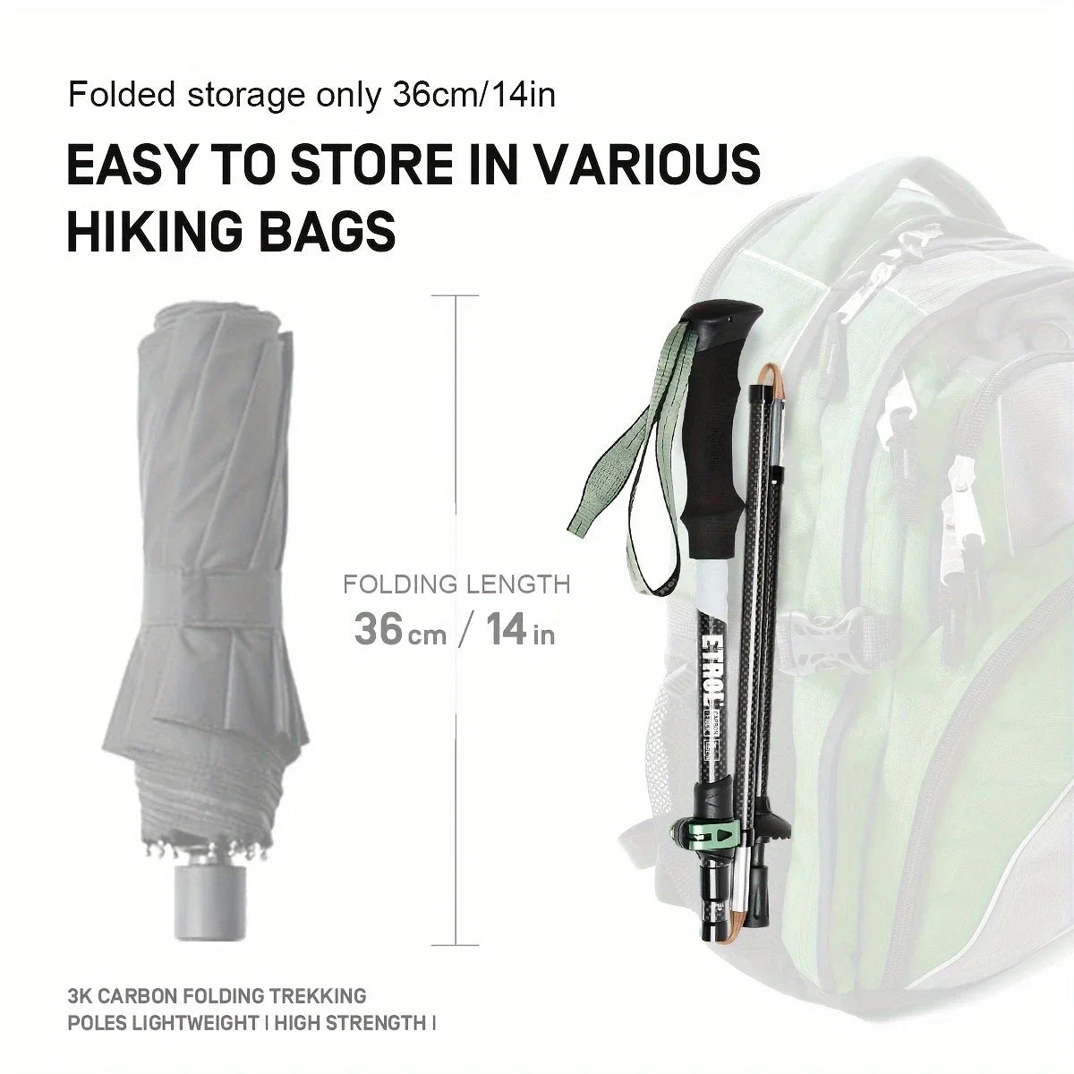 Asher Daniel Grand Outdoors: Ultralight Foldable Trekking Poles | Telescopic Nordic Walking Sticks | Portable Outdoor Camping Hiking Gear Ergonomic