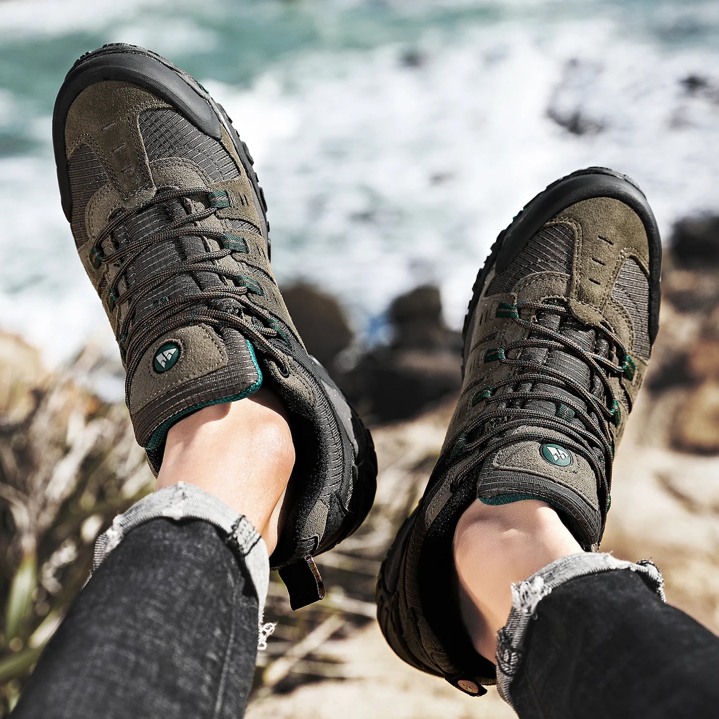 Asher Daniel Grand Outdoors: Men's Hiking Shoes | Suede Leather | Outdoor Shoes | Wear-resistant | Trekking | Walking | Hunting