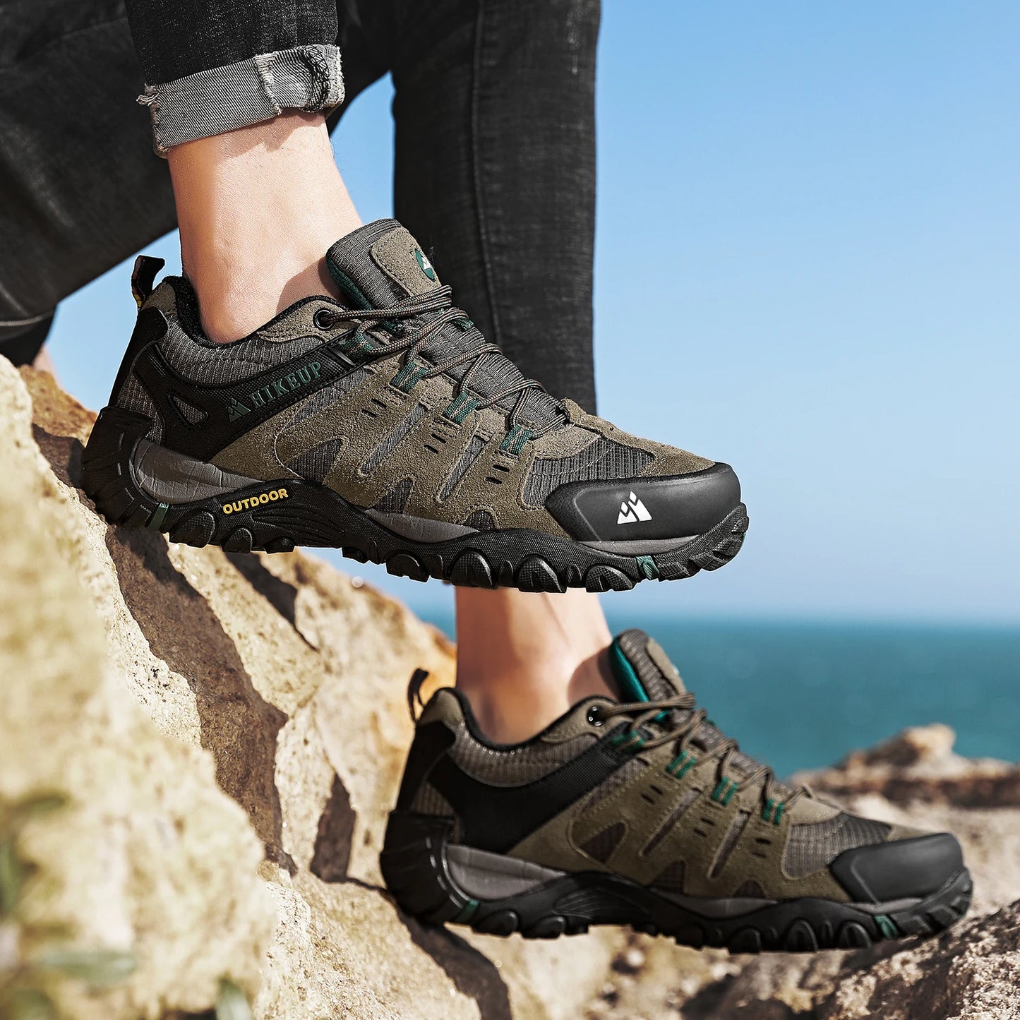 Asher Daniel Grand Outdoors: Men's Hiking Shoes | Suede Leather | Outdoor Shoes | Wear-resistant | Trekking | Walking | Hunting