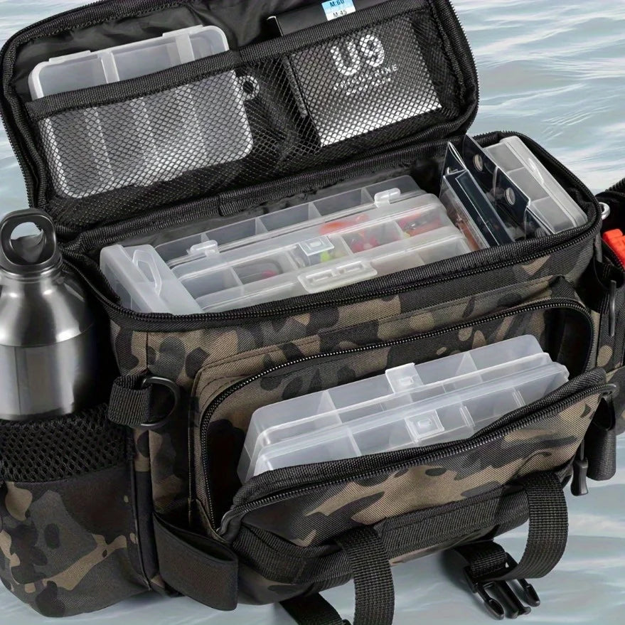 Asher Daniel Grand Outdoors: A practical fishing gear bag | canvas waist bag crossbody shoulder bag | universal travel sports bag