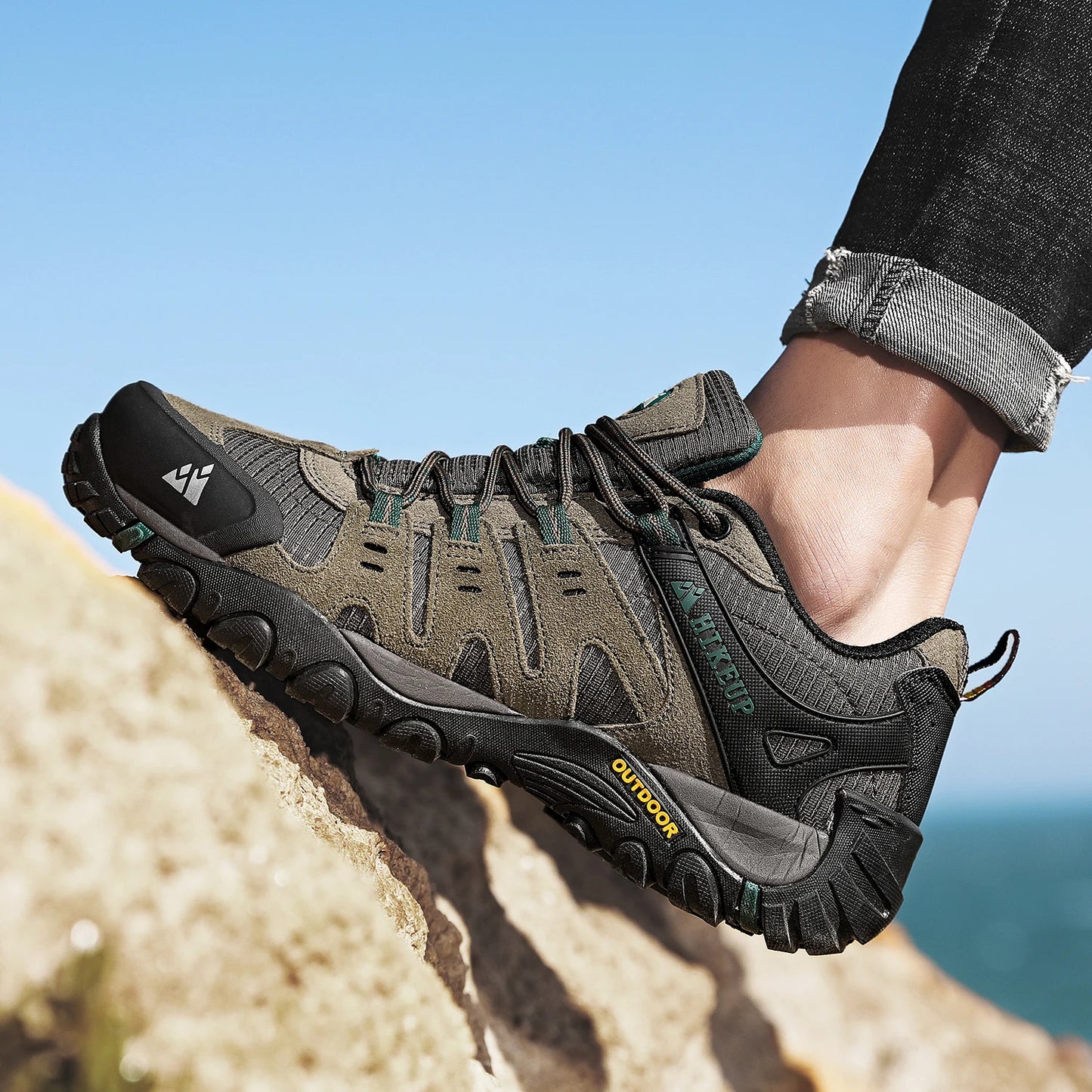 Asher Daniel Grand Outdoors: Men's Hiking Shoes | Suede Leather | Outdoor Shoes | Wear-resistant | Trekking | Walking | Hunting