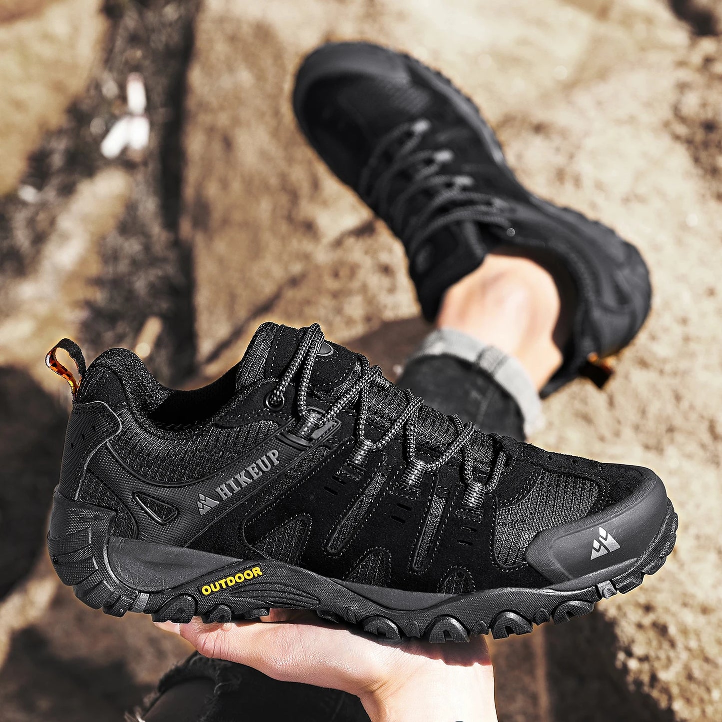 Asher Daniel Grand Outdoors: Men's Hiking Shoes | Suede Leather | Outdoor Shoes | Wear-resistant | Trekking | Walking | Hunting