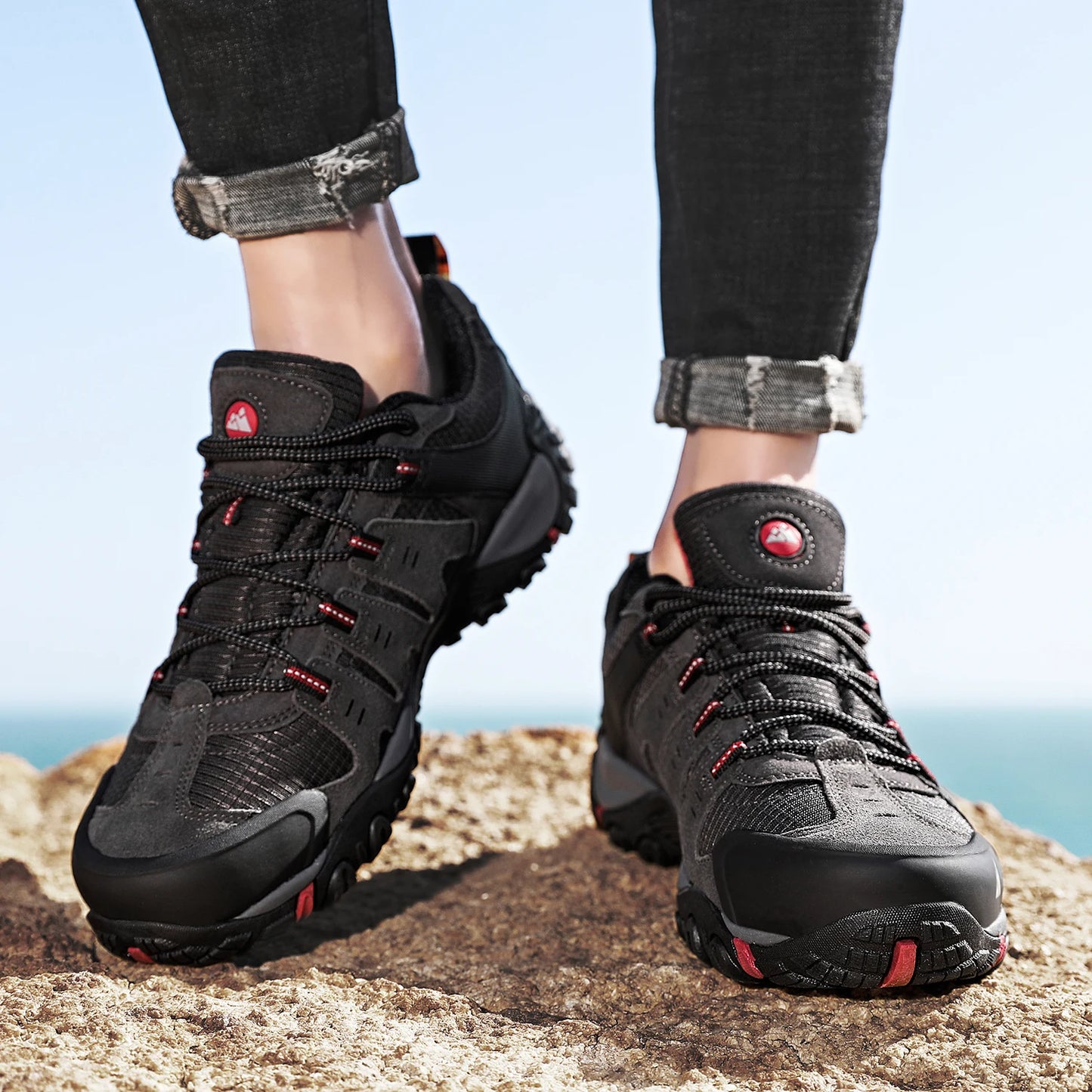 Asher Daniel Grand Outdoors: Men's Hiking Shoes | Suede Leather | Outdoor Shoes | Wear-resistant | Trekking | Walking | Hunting