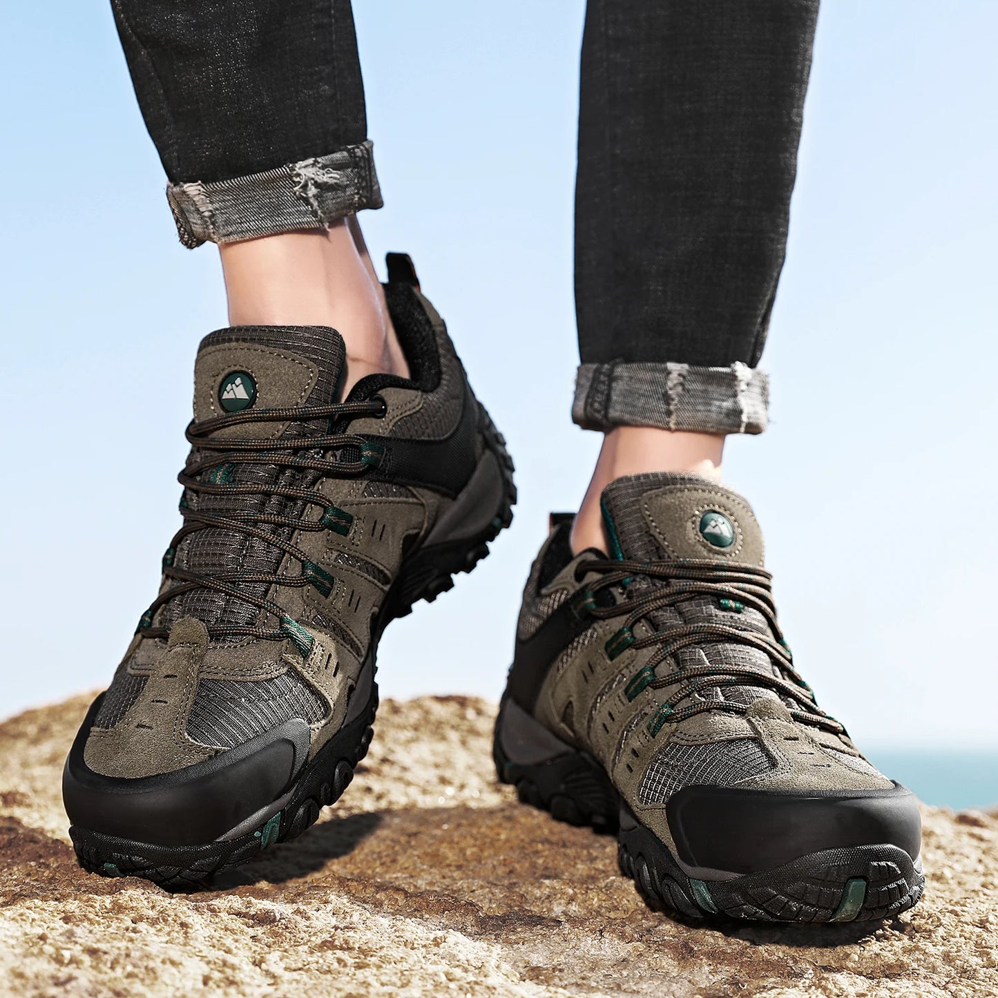 Asher Daniel Grand Outdoors: Men's Hiking Shoes | Suede Leather | Outdoor Shoes | Wear-resistant | Trekking | Walking | Hunting