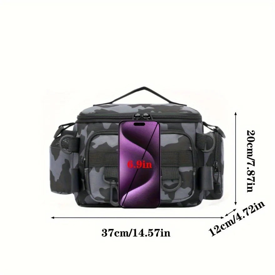 Asher Daniel Grand Outdoors: A practical fishing gear bag | canvas waist bag crossbody shoulder bag | universal travel sports bag