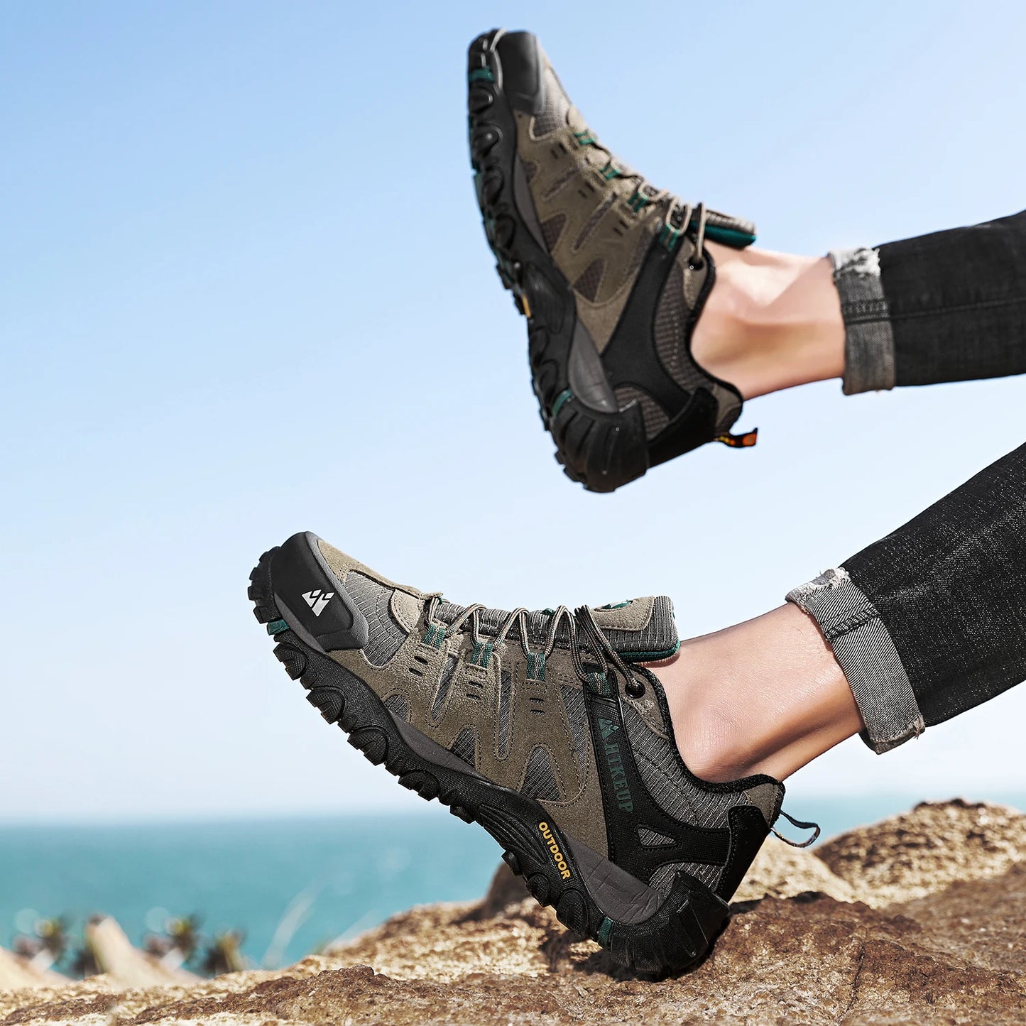 Asher Daniel Grand Outdoors: Men's Hiking Shoes | Suede Leather | Outdoor Shoes | Wear-resistant | Trekking | Walking | Hunting