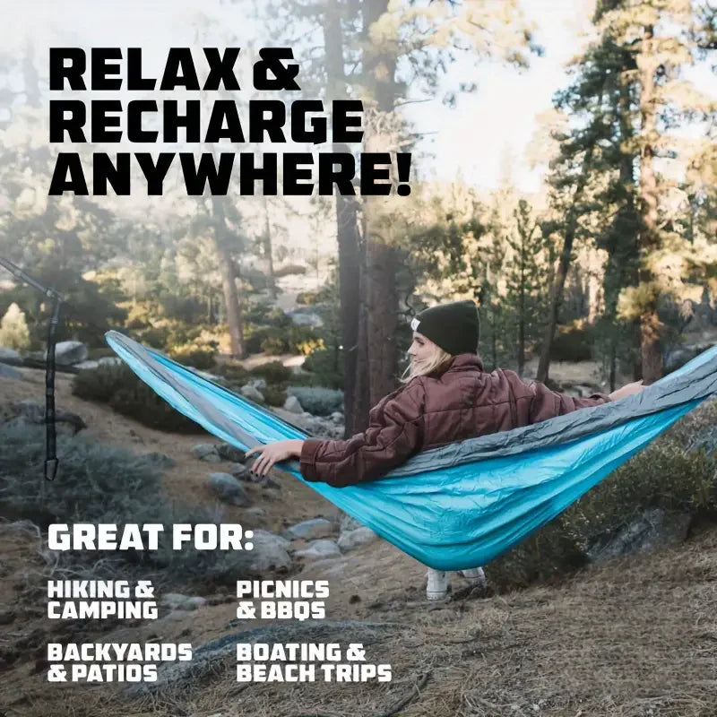 Asher Daniel Grand Outdoors: Camping Hammock | Camping Accessories Gear for Outdoor/Indoor with Tree Straps | Nylon Lightweight Hammocks for Touring Hiking