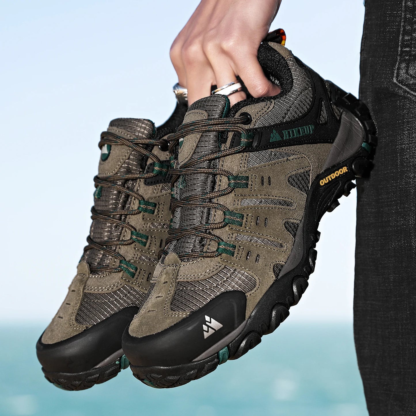 Asher Daniel Grand Outdoors: Men's Hiking Shoes | Suede Leather | Outdoor Shoes | Wear-resistant | Trekking | Walking | Hunting