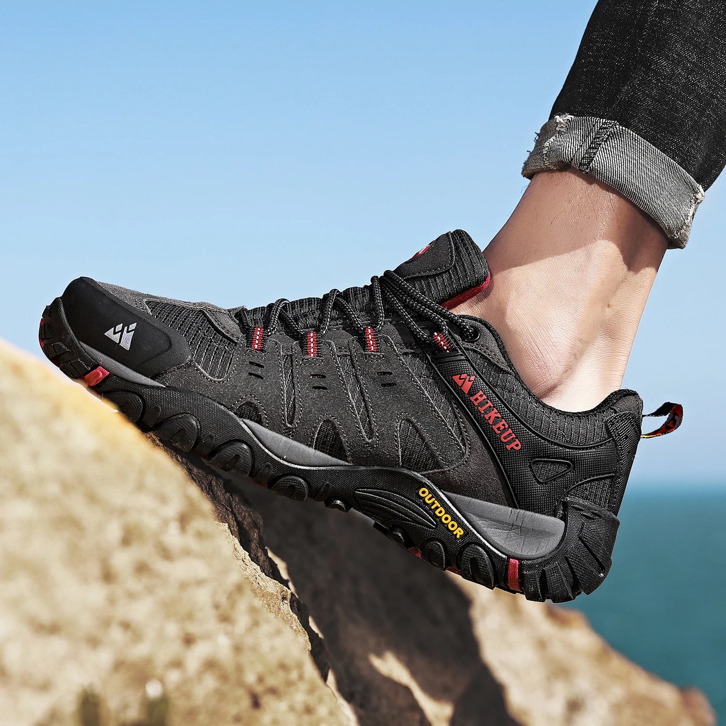 Asher Daniel Grand Outdoors: Men's Hiking Shoes | Suede Leather | Outdoor Shoes | Wear-resistant | Trekking | Walking | Hunting