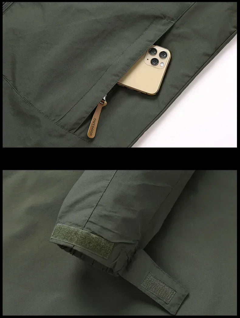 Asher Daniel Grand Outdoors: Hiking Waterproof Jacket | Men's New Autumn Casual Sports Detachable Hooded Coat | Field Mountain Climbing | Travel Thin Windbreaker