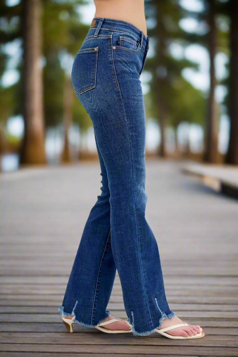 Judy Blue Full Size Mid-rise Non-distressed Hem Bootcut Jeans