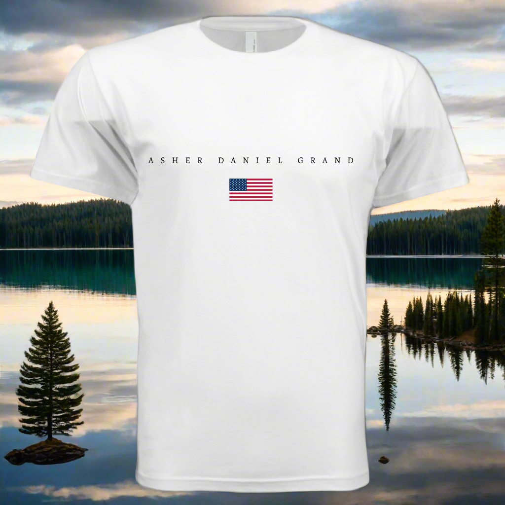 ADG 'American Flag' White - Unisex T-Shirt