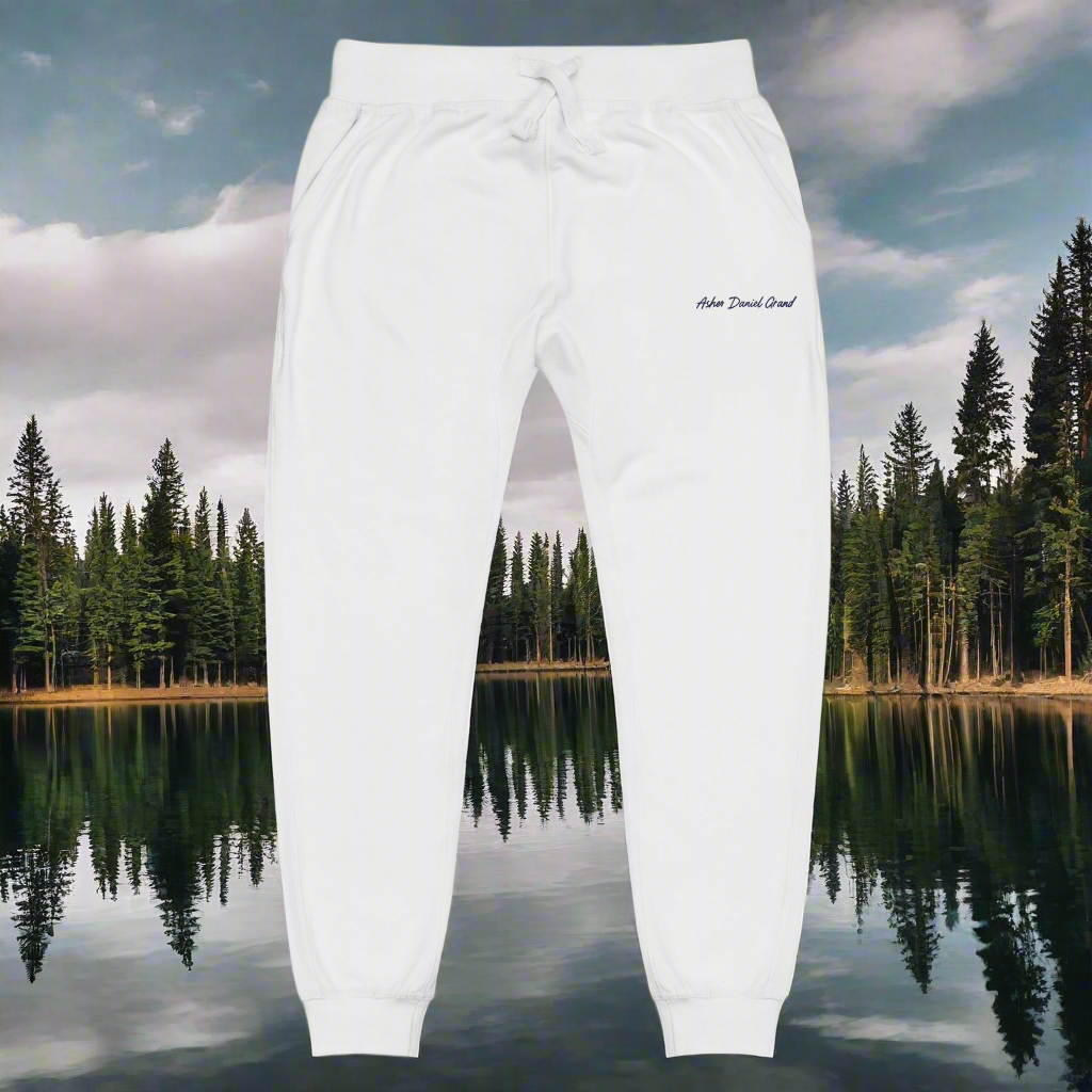 Asher Daniel Grand - 'Simply Grand' - Embroidered (Navy Stitch) Unisex Fleece Sweatpants