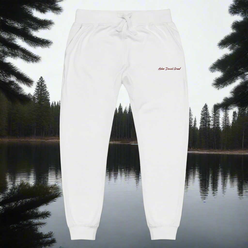 Asher Daniel Grand - 'Simply Grand' - Embroidered (Maroon Stitch) Unisex Fleece Sweatpants