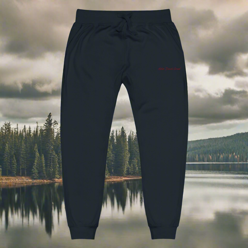 Asher Daniel Grand - 'Simply Grand' - Embroidered (Maroon Stitch) Unisex Fleece Sweatpants