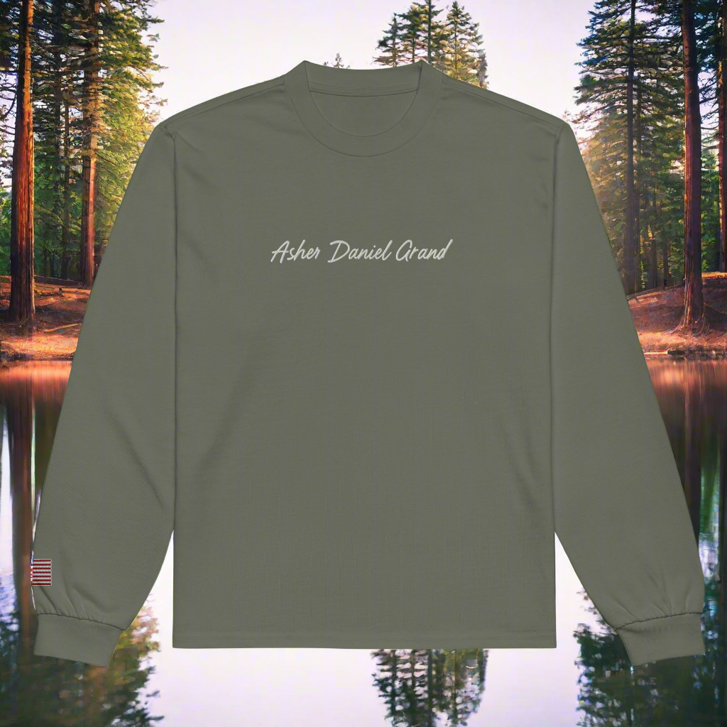 Asher Daniel Grand - 'Simply Grand' - Embroidered Premium Heavyweight Long Sleeve Shirt
