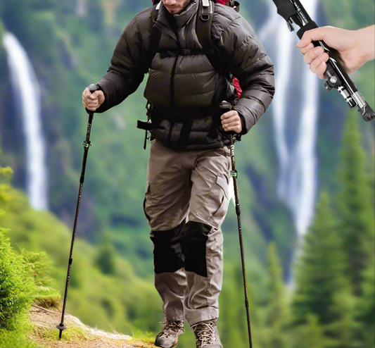 Asher Daniel Grand Outdoors: Ultralight Foldable Trekking Poles | Telescopic Nordic Walking Sticks | Portable Outdoor Camping Hiking Gear Ergonomic