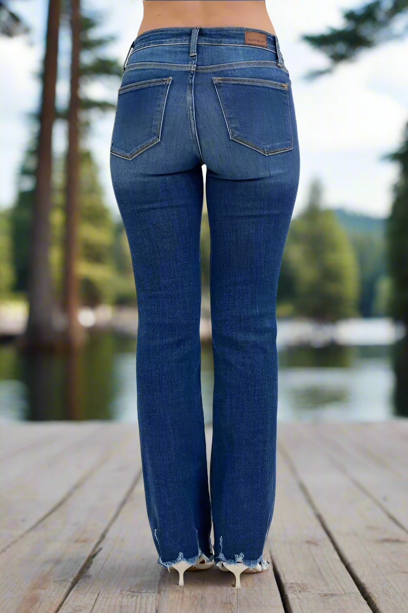 Judy Blue Full Size Mid-rise Non-distressed Hem Bootcut Jeans