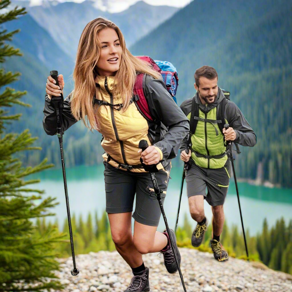 Asher Daniel Grand Outdoors: Ultralight Foldable Trekking Poles | Telescopic Nordic Walking Sticks | Portable Outdoor Camping Hiking Gear Ergonomic