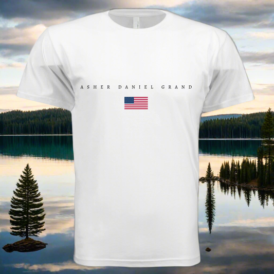 ADG 'American Flag' White - Unisex T-Shirt