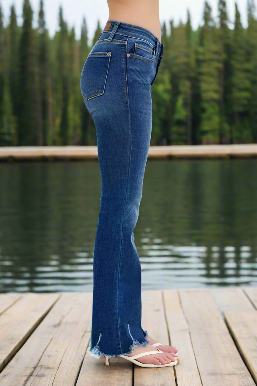 Judy Blue Full Size Mid-rise Non-distressed Hem Bootcut Jeans
