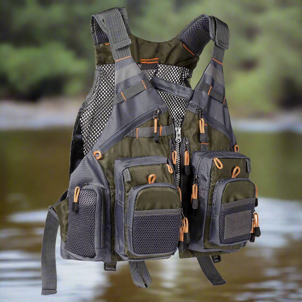 Asher Daniel Grand Outdoors: Breathable Fishing Vest | Outdoor Sports Fly Swimming Adjustable Vest | Fishing Tackle