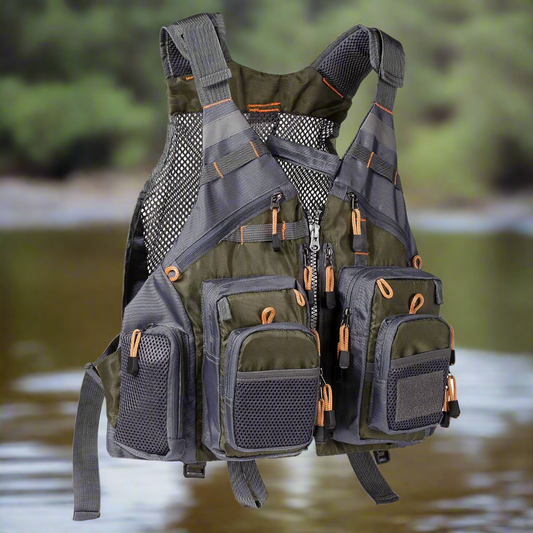Asher Daniel Grand Outdoors: Breathable Fishing Vest | Outdoor Sports Fly Swimming Adjustable Vest | Fishing Tackle