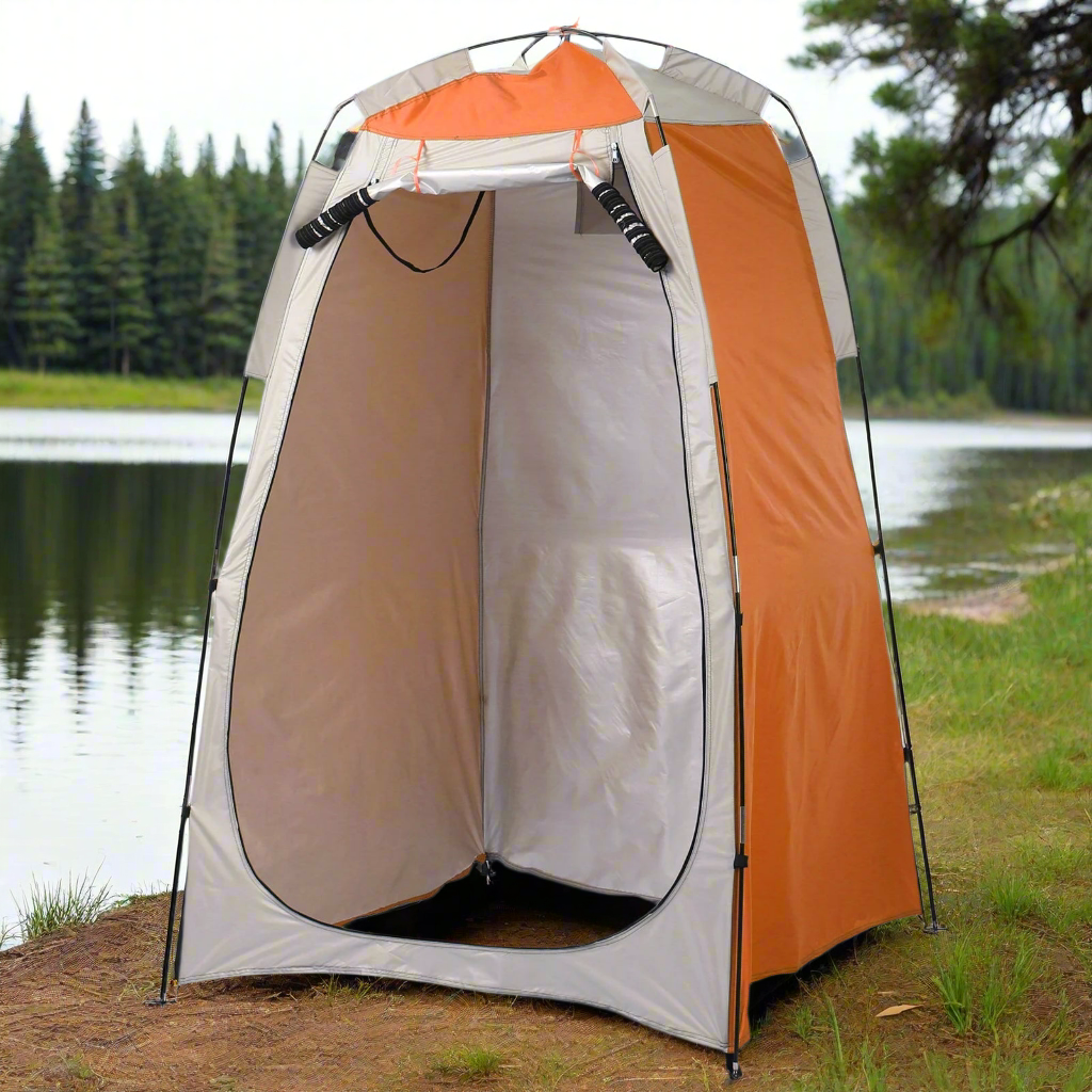 Asher Daniel Grand Outdoors: Portable Camp Shower  | Changing Tent | Sun or Rain Shelter | Privacy Shelter Tent with Window for Outdoor Camping Bathroom
