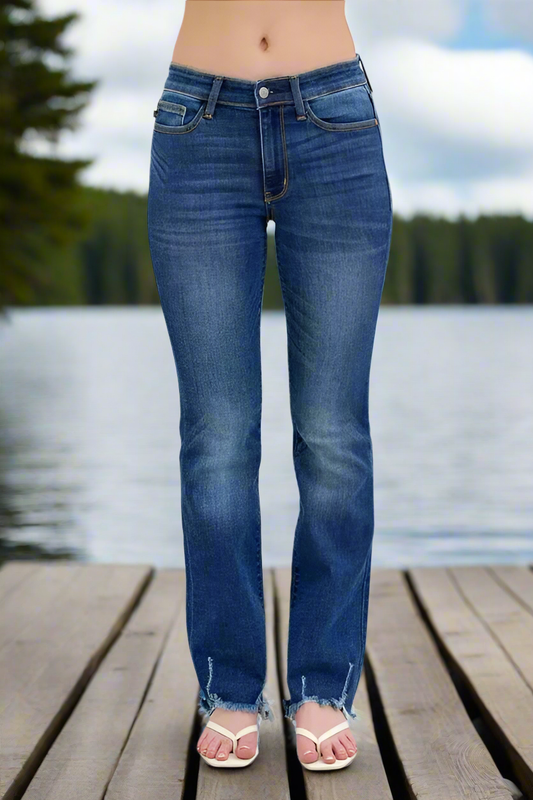 Judy Blue Full Size Mid-rise Non-distressed Hem Bootcut Jeans