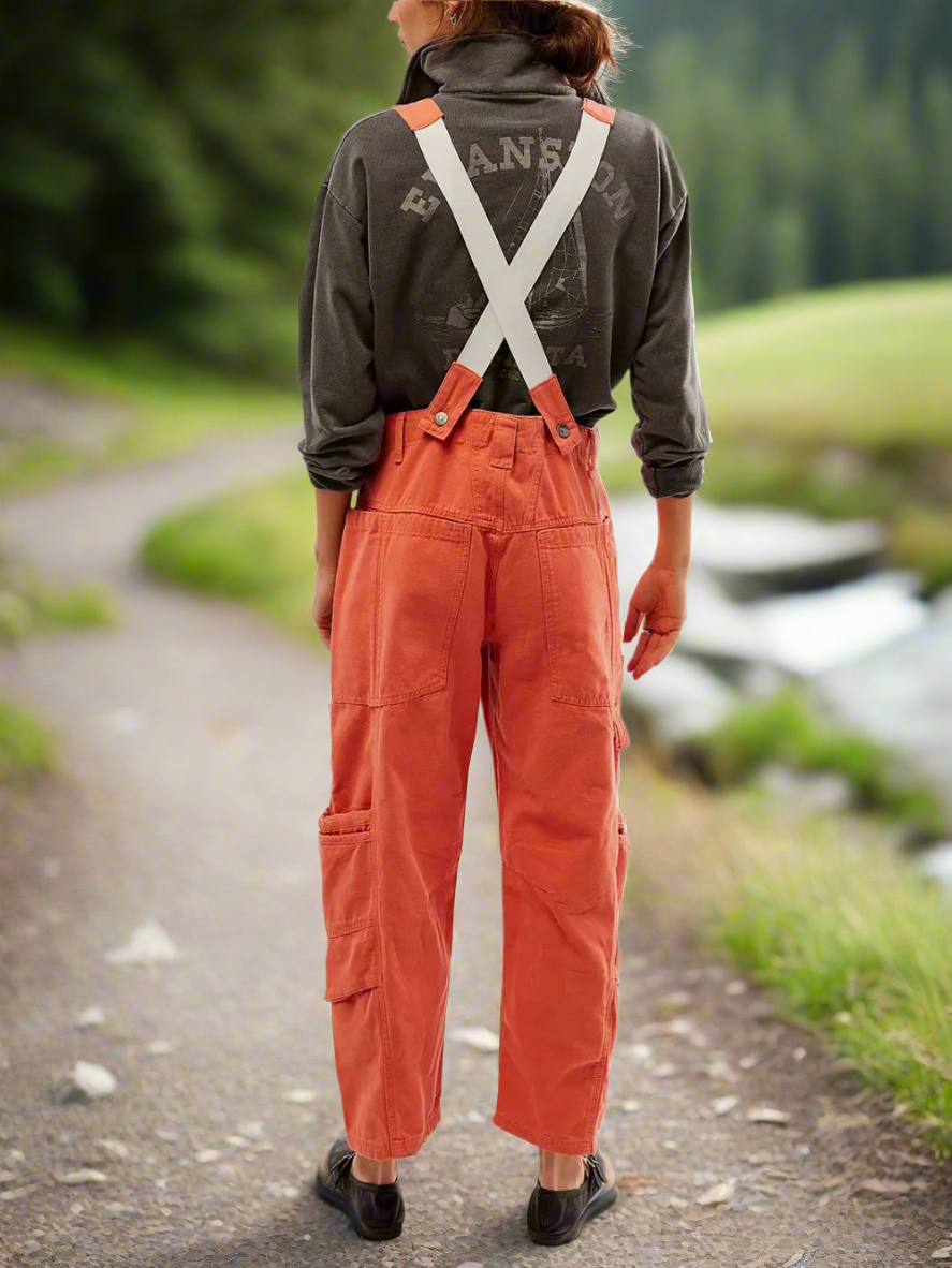 Pocketed Wide Strap Denim Overalls