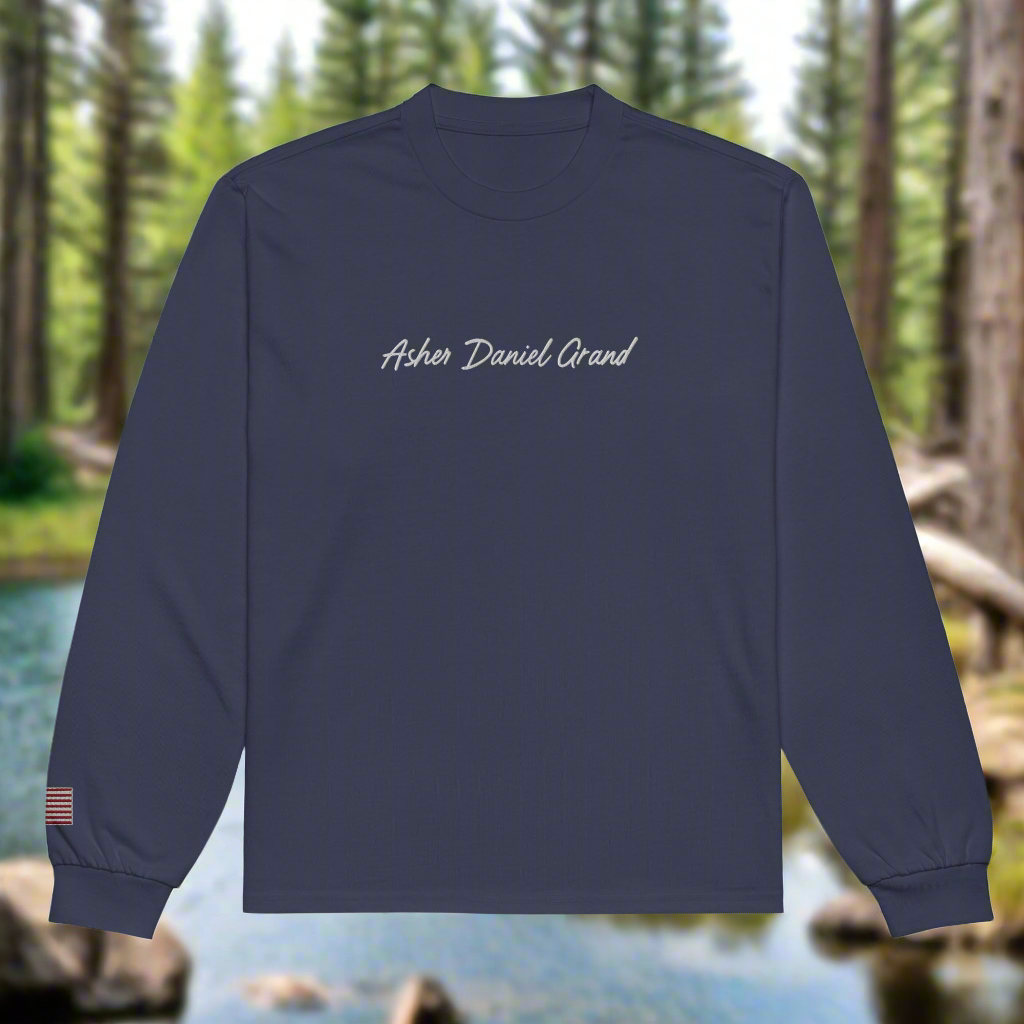 Asher Daniel Grand - 'Simply Grand' - Embroidered Premium Heavyweight Long Sleeve Shirt