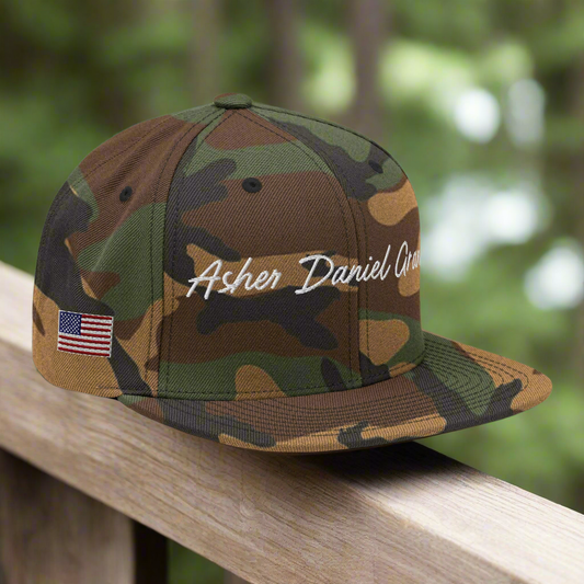 Asher Daniel Grand Classic Embroidered Camo Snapback Hat