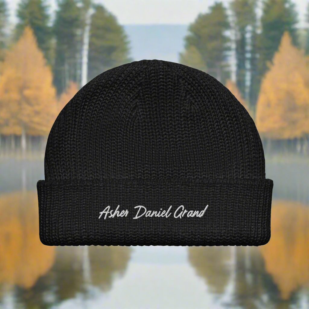 Asher Daniel Grand - 'Simply Grand' - Embroiderd Ribbed Fisherman/woman Beanie