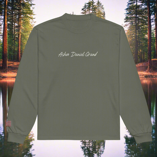 Asher Daniel Grand - 'Simply Grand' - Embroidered Premium Heavyweight Long Sleeve Shirt